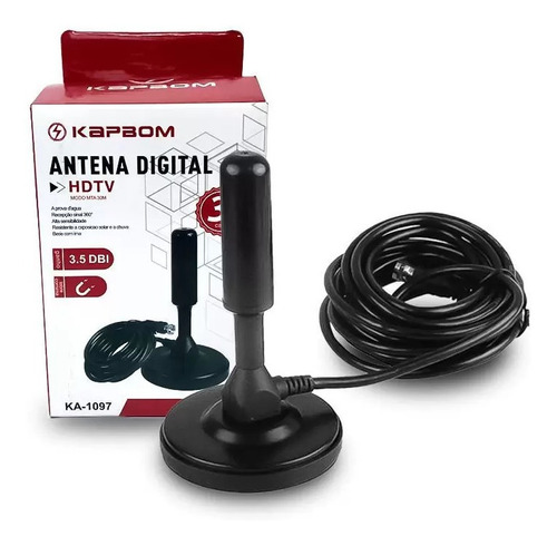 Antena Digital Amplificada Interna Pra Tv Sinal Vhf Uhf - 3m