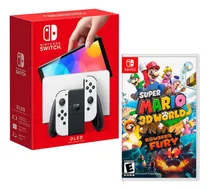 Comprar Nintendo Switch Oled Blanco + Mario 3d World Bowsers Fury