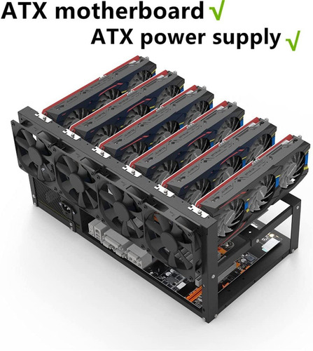 8gpu Mining Rig Frame, Steel Open Air Mining Mining Com...
