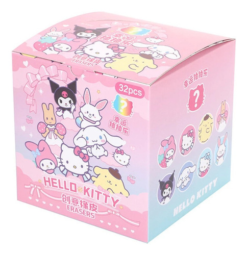 Sanrio Hello Kitty Kuromi Caja 32 Gomas De Borrar Sorpresa