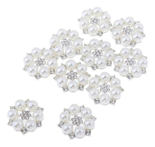 2x 10 Piezas De Botones De Perlas Artificiales Adorno De