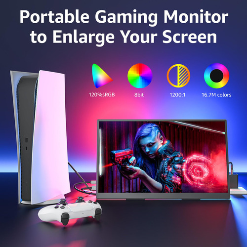 Monitor Portátil De Juegos 18.5 1080p Usb-c Hdmi