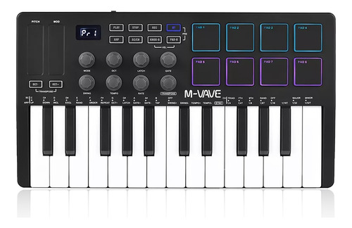 Teclado Usb Portátil M-vave De 25 Teclas Con Control Midi