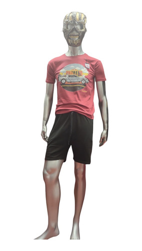 Conjunto Remera Retro Volver Al Futuro Y Bermudas Rusticas