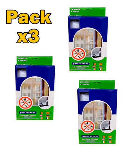 Pack X3 Malla Anti Mosquitos Ventana 130 X 150