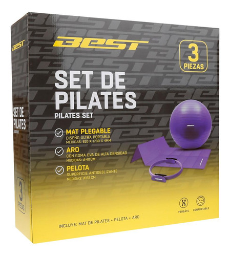 Set De Pilates Best Incluye Pelota, Ring Y Mat Loi