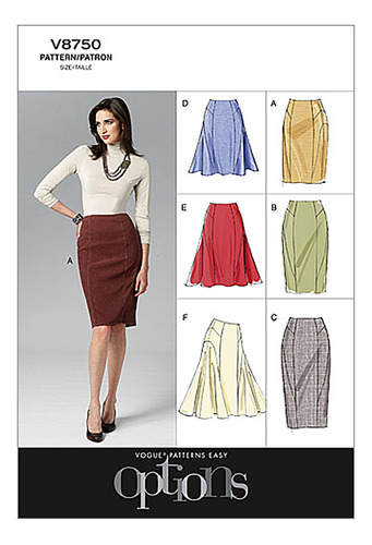 Vogue Patterns V Falda Para Mujer, Talla Aa (6-8-10-12)