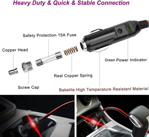 Adaptador De Isqueiro, Cabo Inversor, 12v/24v, 1m, Carro
