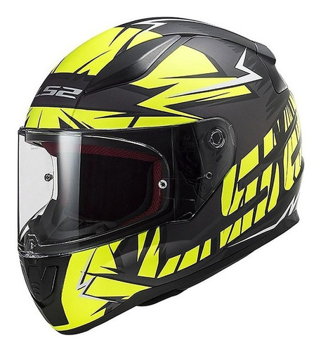 Ff353 - Casco Integral -ls2- Chromo Negro Amarillo - Talla L