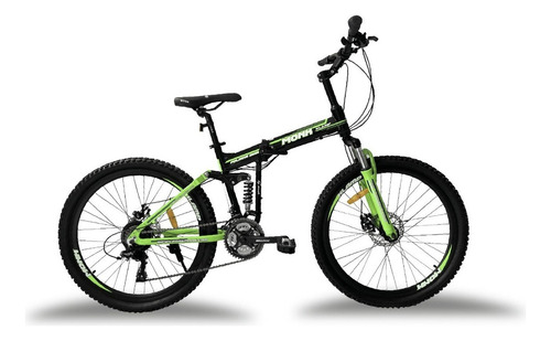 Bicicleta Klamp Monk Plegable De Doble Suspension Color Verde/negro