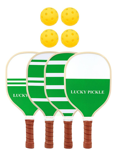 4 Uds Paletas De Madera De Pickleball Raquetas De Pickleball