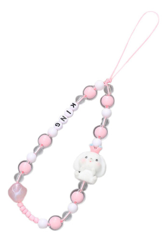 Cordón De Cuentas Para Teléfono, 22 Cm Cachorro Y Letras
