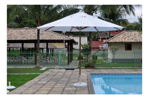 Ombrelone Madeira 2,40m Branco Para Praia E Jardim Sem Base