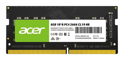 Memoria Ram Sodimm Acer Sd100 Ddr4 Pc4-21300 2666mhz Cl19