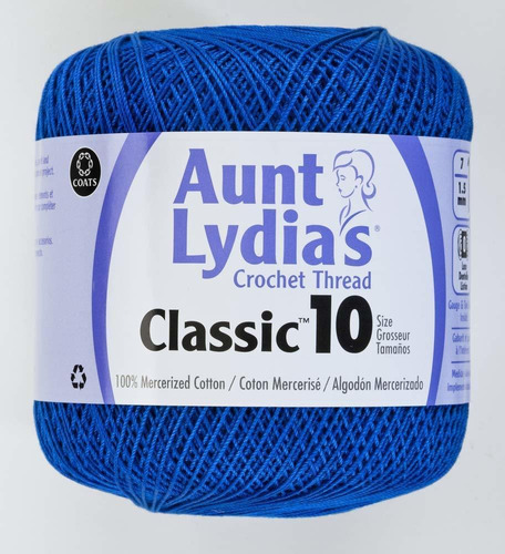 Coats Crochet Aunt Lydia`s Crochet, Algodn, Talla Clsica 10,