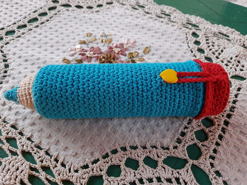 Cartuchera Lápiz Amigurumi Estuche Multiuso Tejido A Crochet