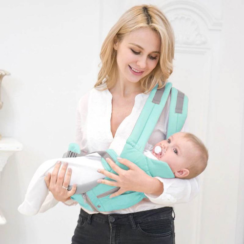 Bolsa Canguru Ergonômico Bebê Azul Mamãe 12 Posições 3 Em 1