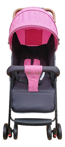 Carriola Para Bebé Prinsel Mónaco Plegable A Una Mano Color Rosa Chasis Negro