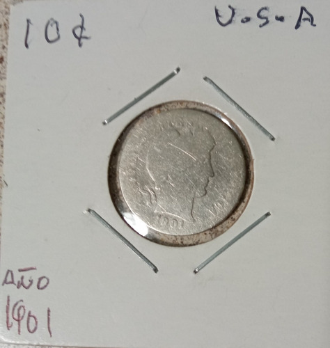 Moneda 10 Centavos Usa Barber En Buen Estado Plata. 