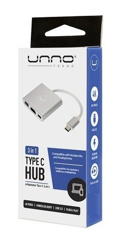 Adaptador Unno Tekno Hb1101sv Usb C A Hdmi/usb 3.0/pd