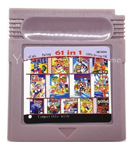 Imagen 2 de 2 de Cartucho Gameboy Con 108 Juegos