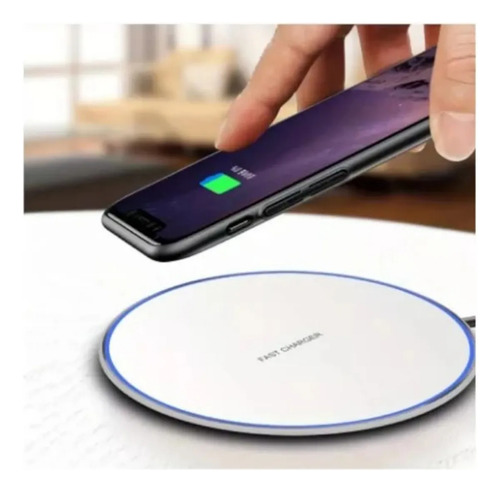 Cargador Inalámbrico Para Samsung Iphone Carga Rápida 15w Blanco