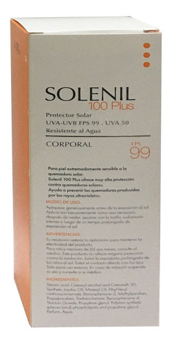 Imagen 3 de 4 de Solenil 100 Plus Protector Solar Resistente Al Agua Fps99