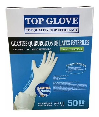 Guante Quirurgico Latex Esteril Top Glove  6.5 (05 Pares)