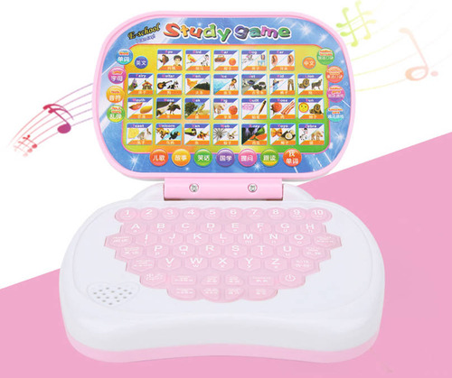 Juguete Mini Laptop Educativa Infatil Aprendisaje Didactico Color Rosa