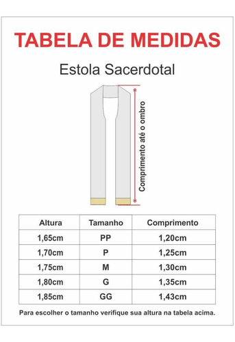 Estola Presbiterial Bordada Em Tecido Oxford Sagrado Coração