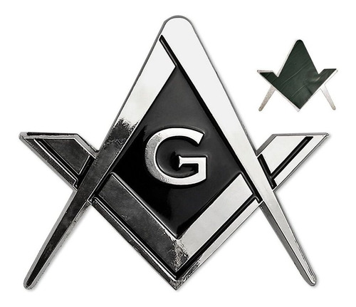 Masonic Car Emblem Square And Compass Metal Decal