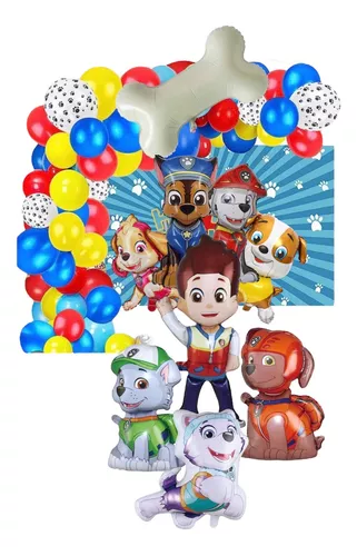 Ramo de globos de la Patrulla Canina de 6º cumpleaños 5 piezas -  Suministros para fiestas