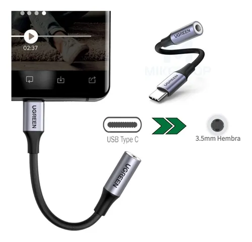 Adaptador De Auriculares Usb C A Jack 3.5 Mm Moto Xiaomi LG