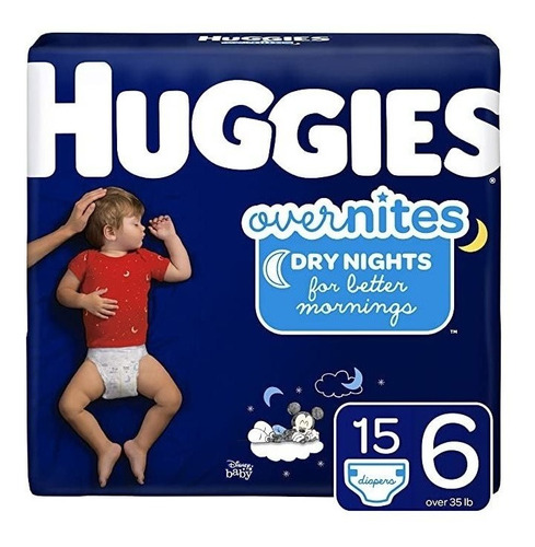 Huggies Overnites, Pañales, Tamaño 6, 15 Ct