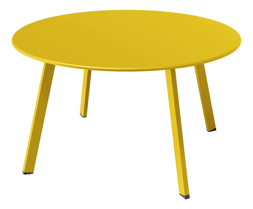 Mesa De Jardín Redonda Para Café De Acero Amarillo