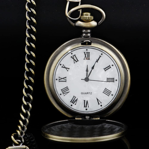 Reloj De Bolsillo Tiong Con Cadena Y Grabado Personalizado
