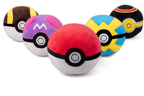 Peluche Pokémon Pokéball Pack De 5 Poke Master Ultra Rápido