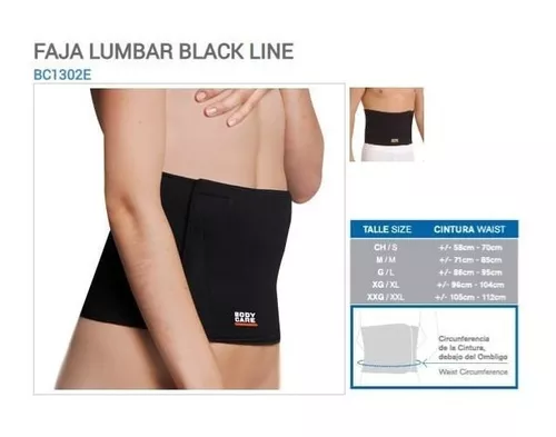 Faja lumbar XL negro.