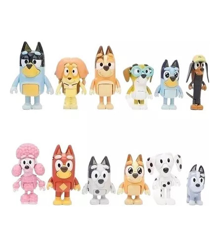 Cachorro Bingo Familia Modelo Ornamento Muñeca De Juguete