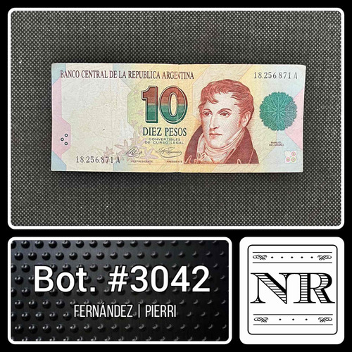 Argentina - 10 Pesos - Año 1994 - Bot #3042 - F | P - Roseta