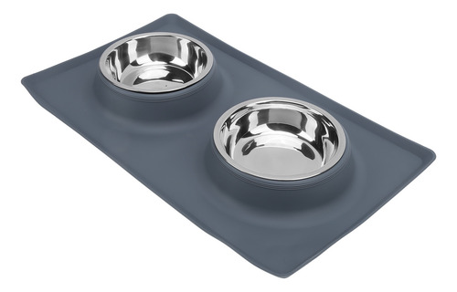 Foldable Dual Bowl Pet Silicone Antislip Water Dish Feeding