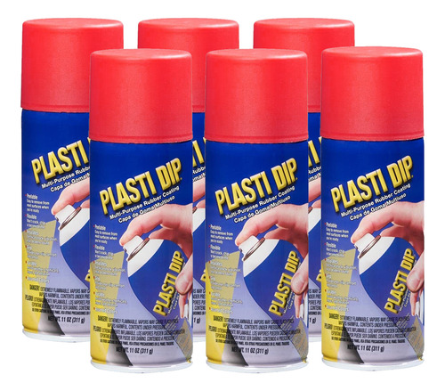 Plastidip Pintura Plástica En Spray Rojo Mate 311g 6 Pzas