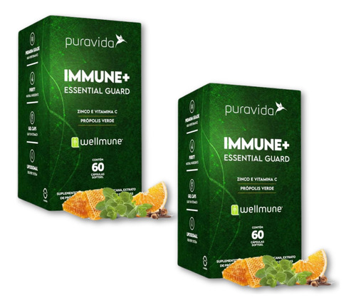 Kit 2x Immune Essential Guard Puravida 60caps, Mult. Vitamin