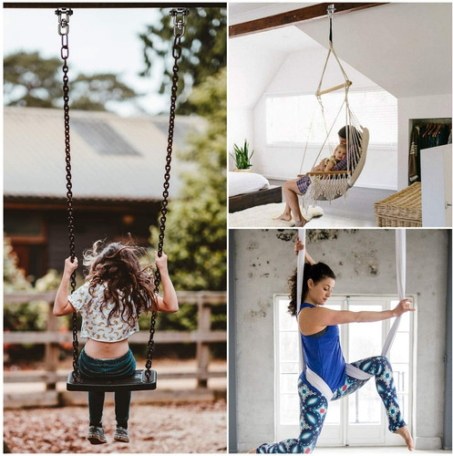 Perchas Giratorias Columpio Hamacas Juegos Madera Yoga Ganch