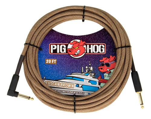 Cable Pig Hog Pch20tbrr Plug A Plug L Tuscan Brown 6.10m