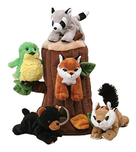 Plush Treehouse With Animals - Cinco (5) Animales De Bosque Color unipak designs