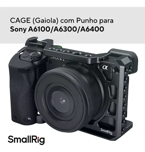 Cage Gaiola SmallRig 3164 para Sony A6100 A6300 A6400 Preto