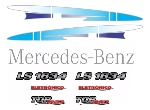 Jogo Faixas Emblema Mercedes Benz Ls 1634 1999/2004 Tapa Sol