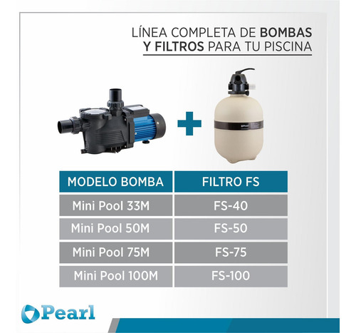 Bomba Pileta Autocebante Pearl Mini Pool 75m 0.75 Hp