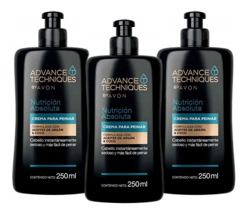 3 Crema Para Peinar Aceite Argan Avon - mL a $54